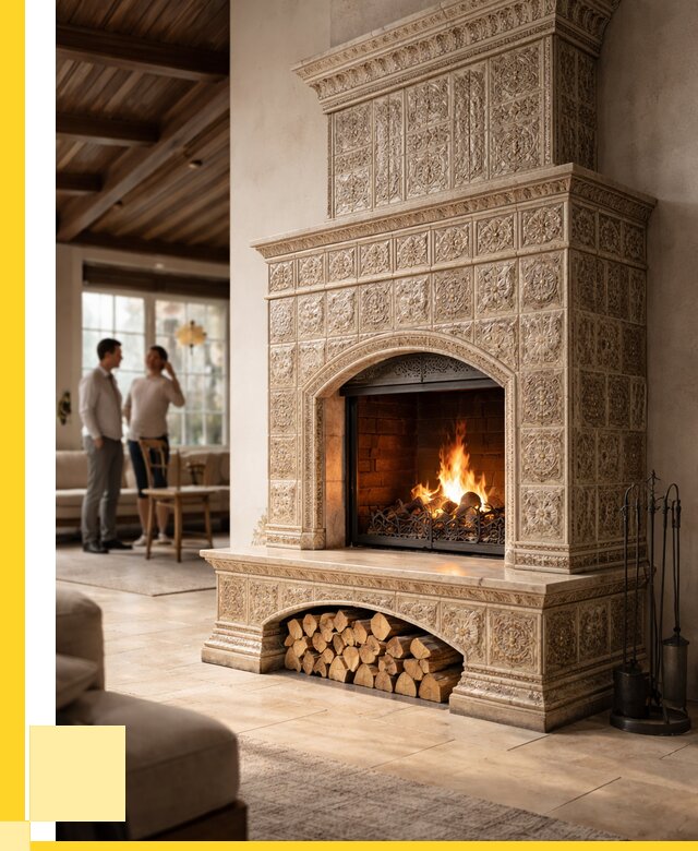 Купить изразцовый камин в Красном Сулине от 255150 р. | ЭриданКрл