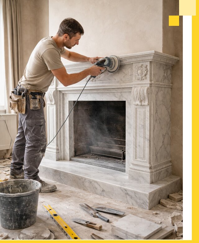 Изготовление и установка мраморных каминов в Красном Сулине под ключ