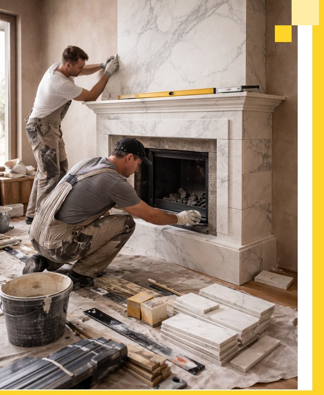 Отделка каминов в Красном Сулине качественные облицовочные работы