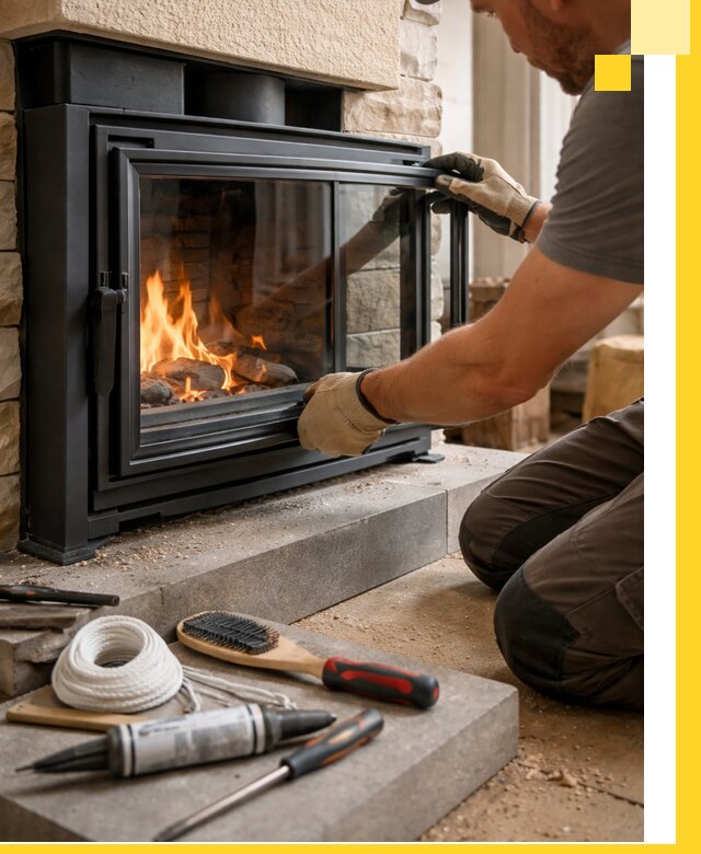 Производство, монтаж и доставка каминов со стеклом в Красном Сулине