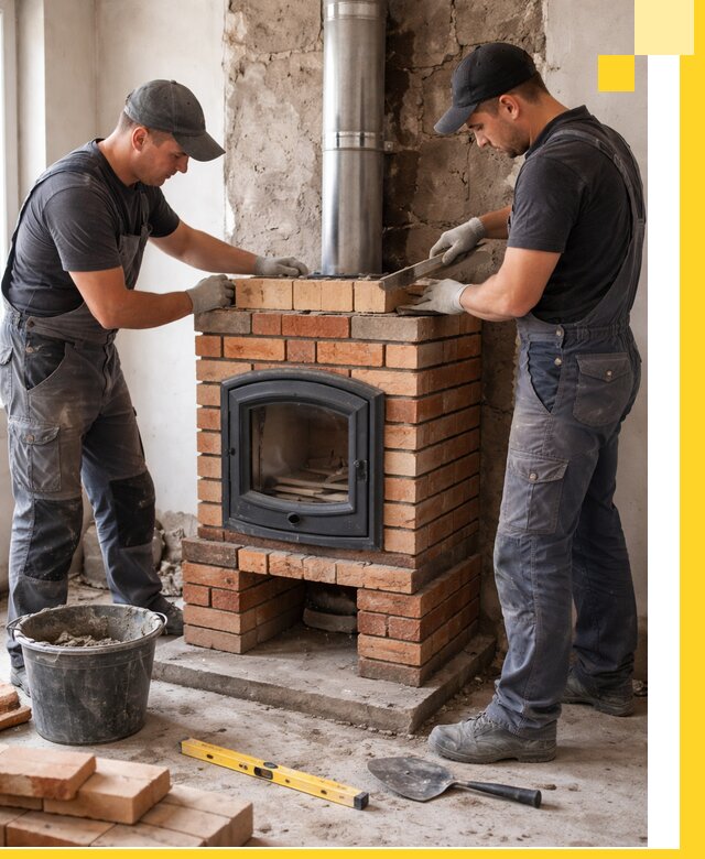 Монтаж печи камина под ключ в Красном Сулине с гарантией и пусконаладкой