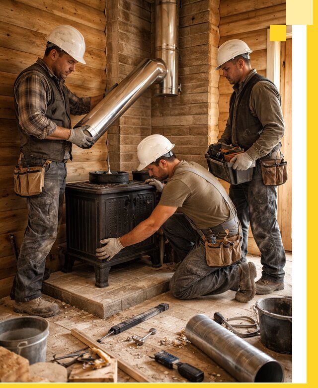 Профессиональный монтаж банных печей и дымоходов в Красном Сулине
