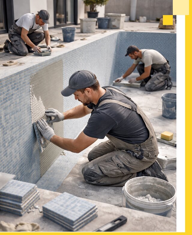 Облицовка бассейнов в Красном Сулине плитка мозаика гидроизоляция