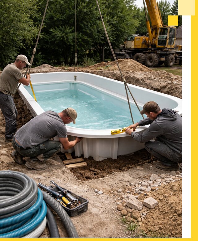 Установка и монтаж композитных бассейнов под ключ в Красном Сулине