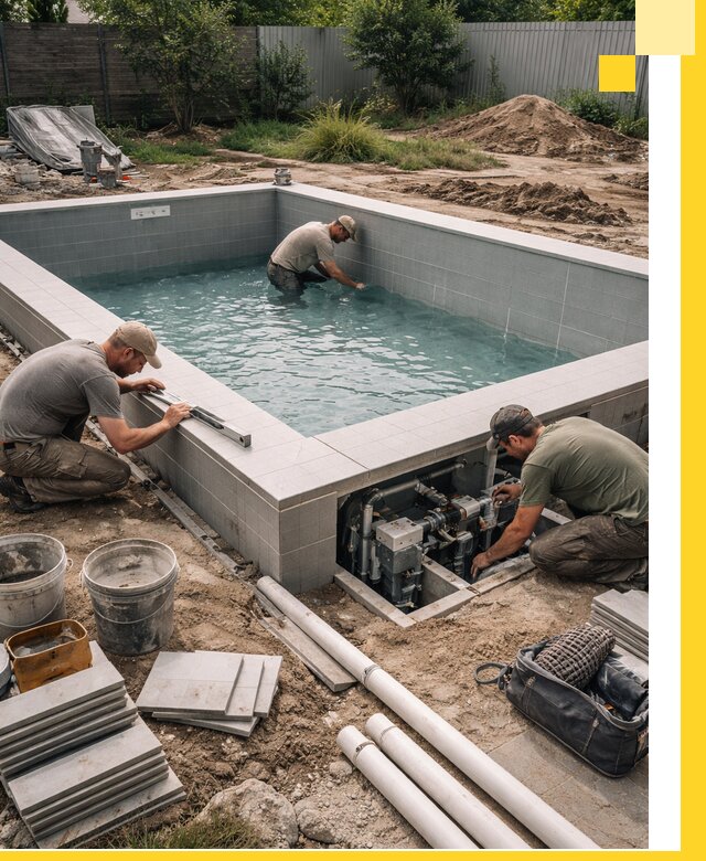 Строительство и монтаж бассейнов для дачи под ключ в Красном Сулине