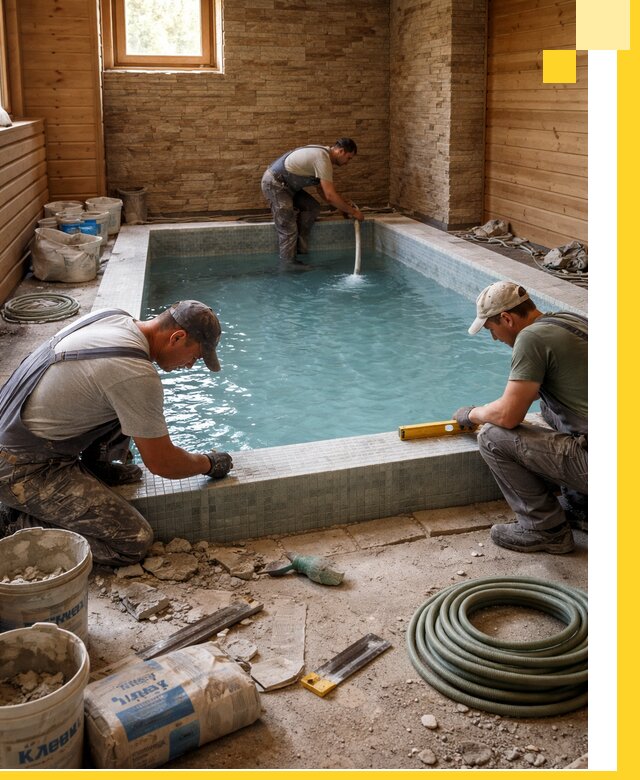 Проектирование и строительство бассейнов для бани в Красном Сулине