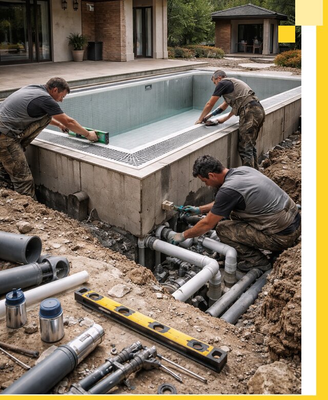 Строительство переливных бассейнов в Красном Сулине под ключ