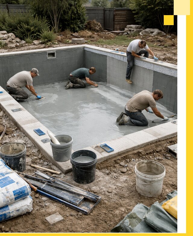 Изготовление и монтаж чаши бассейна под ключ в Красном Сулине