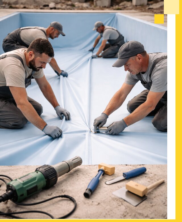 ПВХ пленка для бассейнов с монтажом и гарантией в Красном Сулине