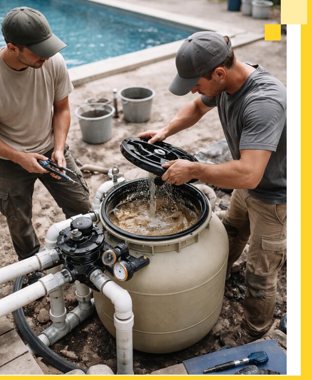 Установка и обслуживание песочных фильтров для бассейнов в Красном Сулине