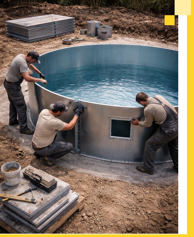 Круглые бассейны под ключ в Красном Сулине проектирование и монтаж