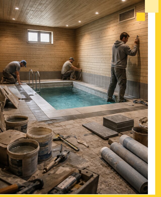 Строительство бани с бассейном и сауной под ключ в Красном Сулине