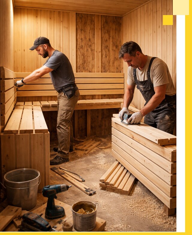 Профессиональный комплексный ремонт саун под ключ в Красном Сулине