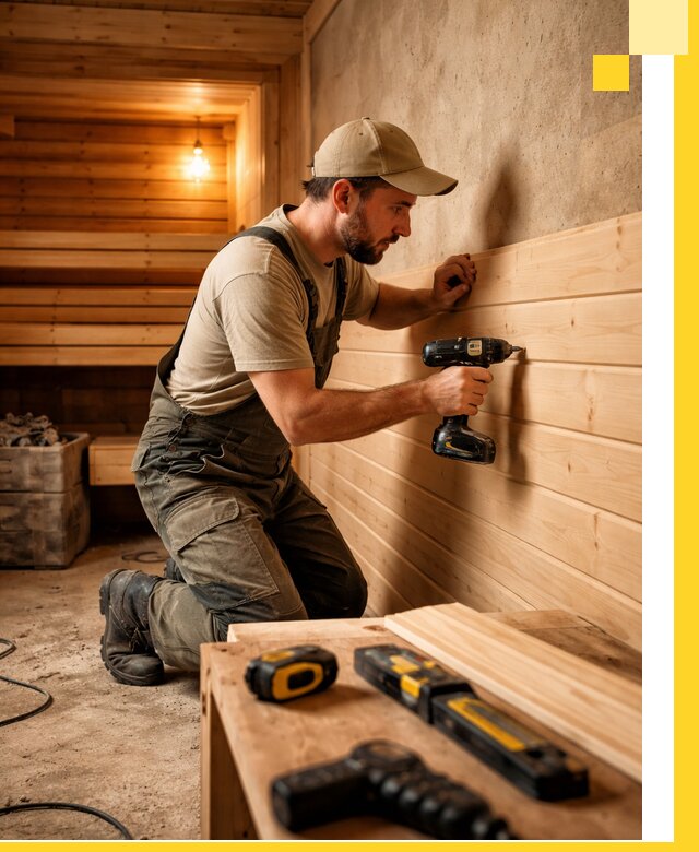 Профессиональная внутренняя отделка бани в Красном Сулине под ключ