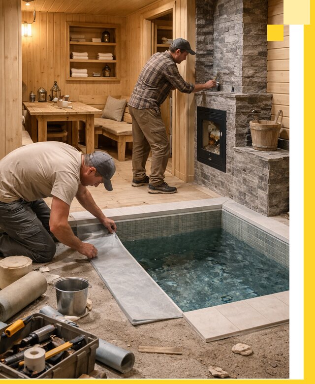 Строительство бань с комнатой отдыха под ключ в Красном Сулине