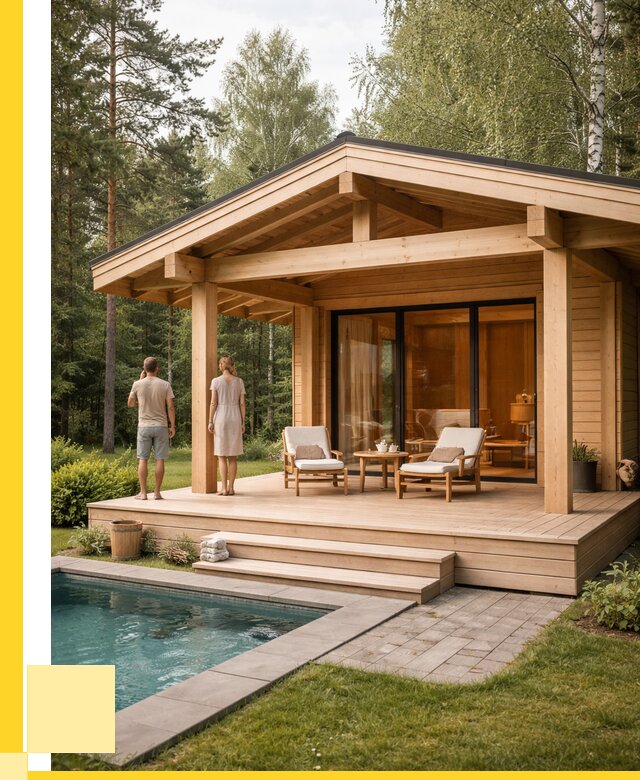 Бани с террасой под ключ в Красном Сулине от 612360 р. | ЭриданКрл