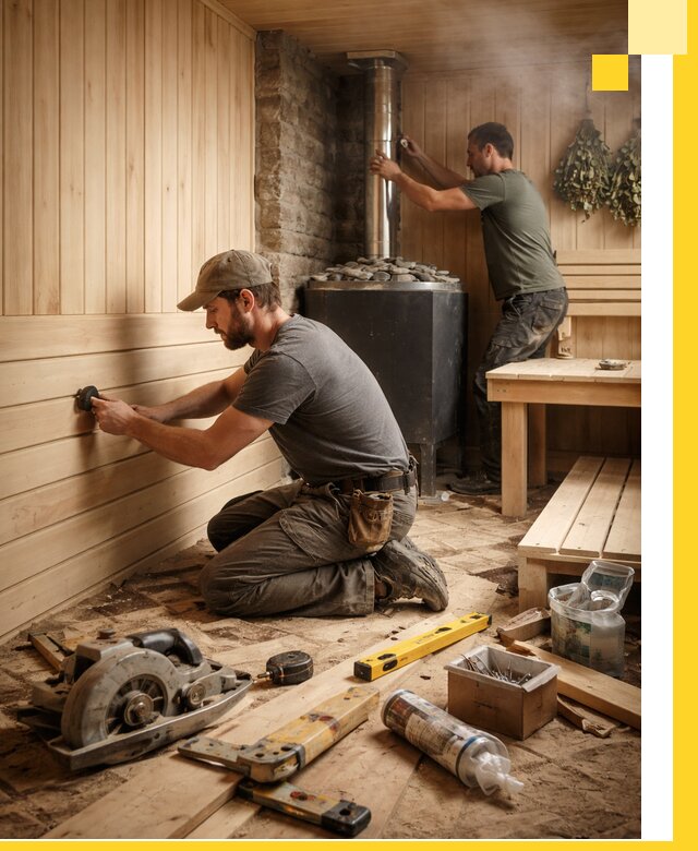 Полное строительство и оснащение парных под ключ в Красном Сулине