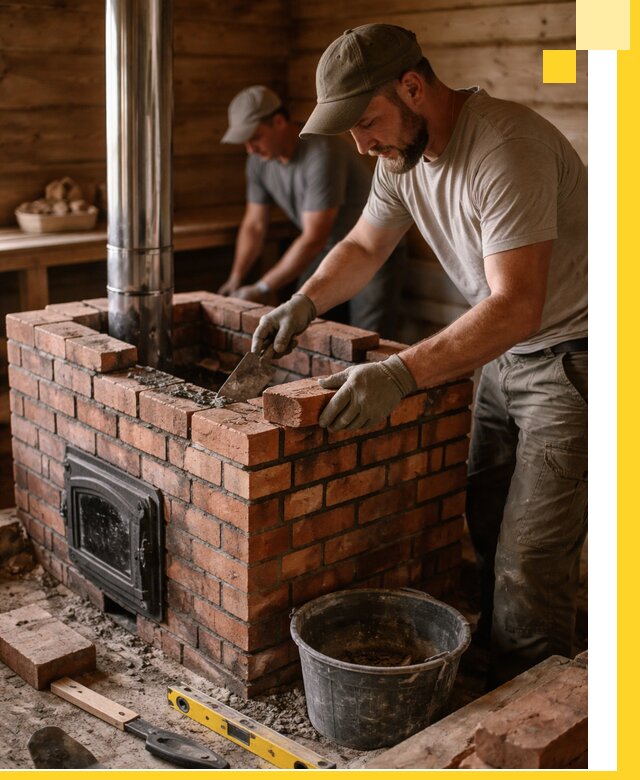 Кирпичные печи для бани под ключ в Красном Сулине, проект и монтаж