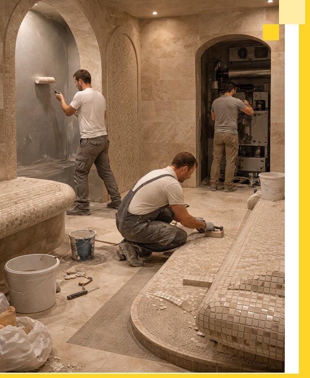 Строительство бани с хамамом и бассейном под ключ в Красном Сулине