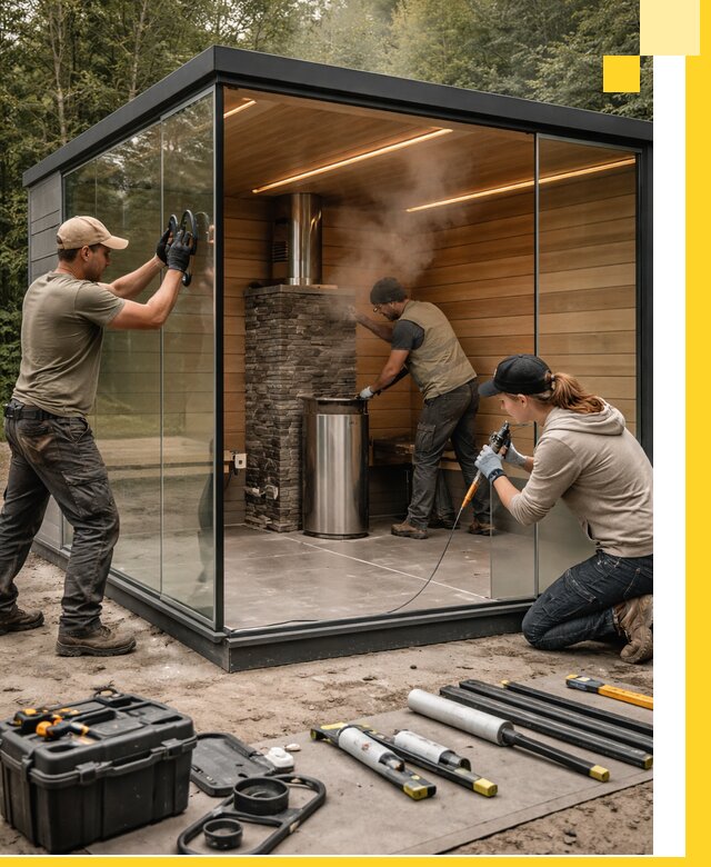 Проектирование и строительство стеклянных бань в Красном Сулине