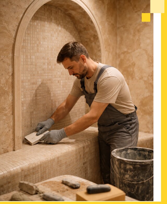 Профессиональная отделка хамамов с мозаикой под ключ в Красном Сулине