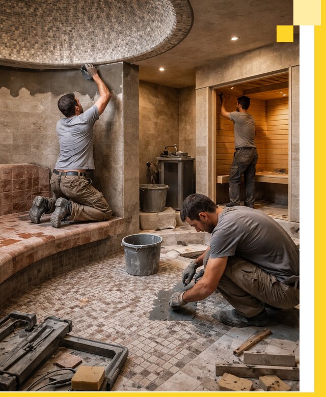 Проект и строительство хамама бани и сауны под ключ в Красном Сулине