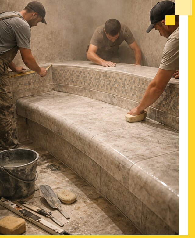 Изготовление и установка сидений для хамама в Красном Сулине