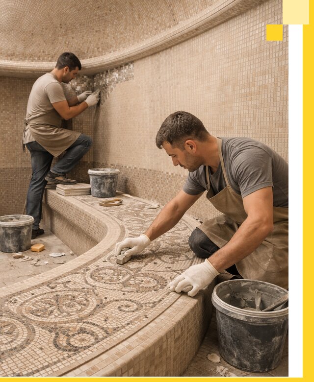 Плитка для хамама в Красном Сулине, укладка, подбор и поставка